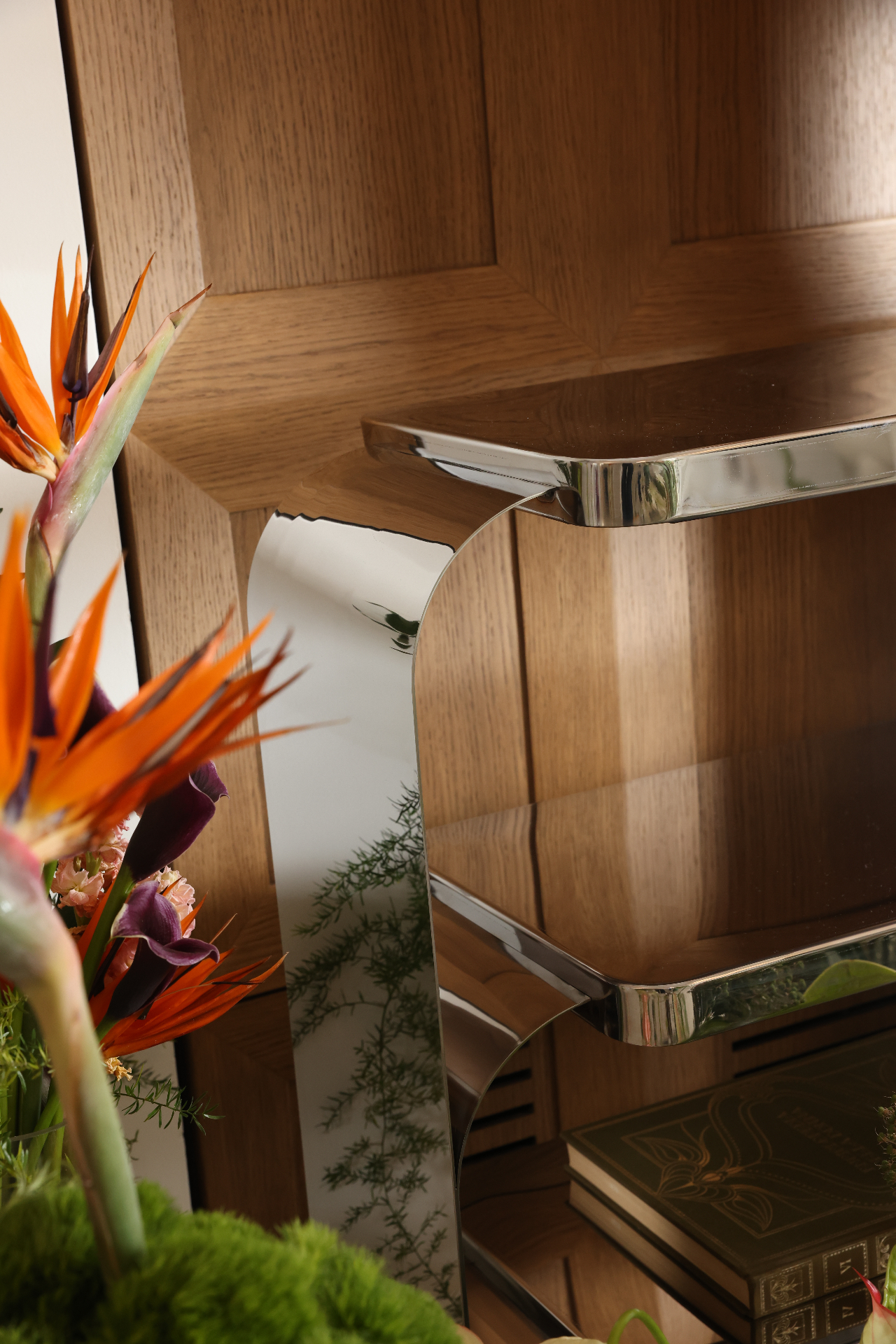 Close view of the polished console surface at Villa Allegra