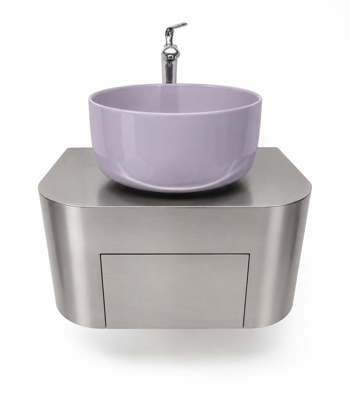Studio render of Folded Steel Vanity