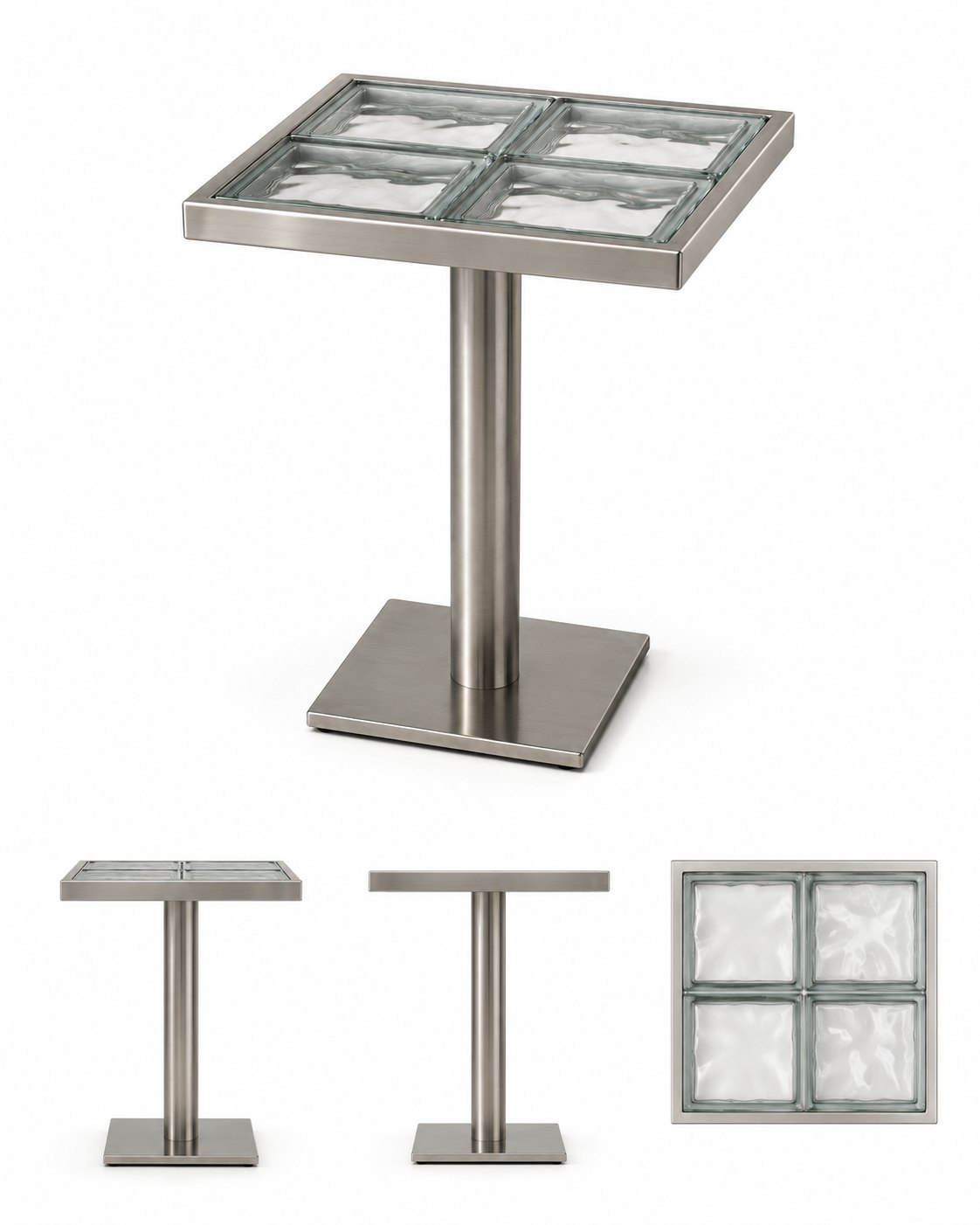 Studio render of Glass-Block High Table