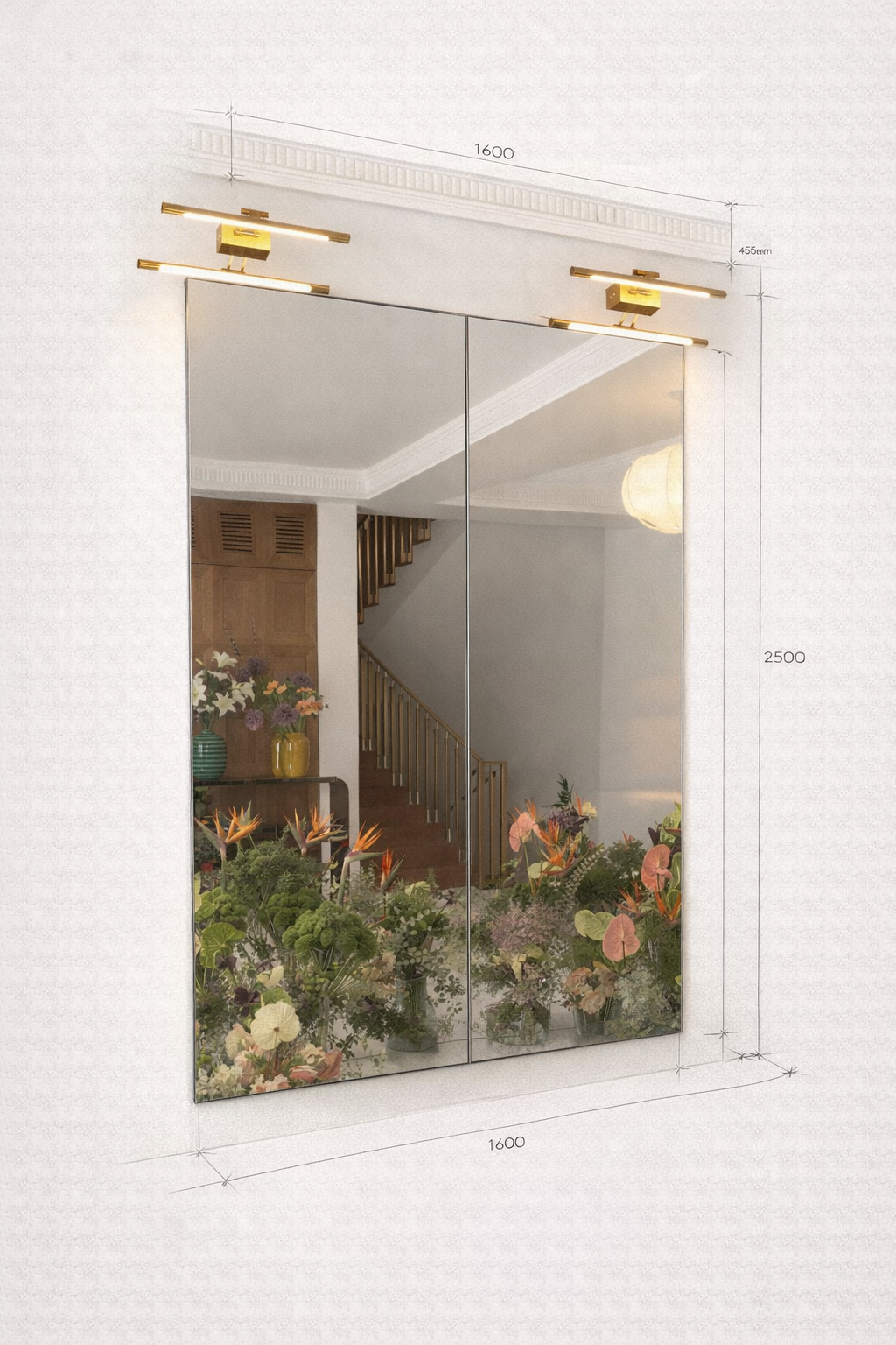 Pencil drawing of Flower Mirror Wall
