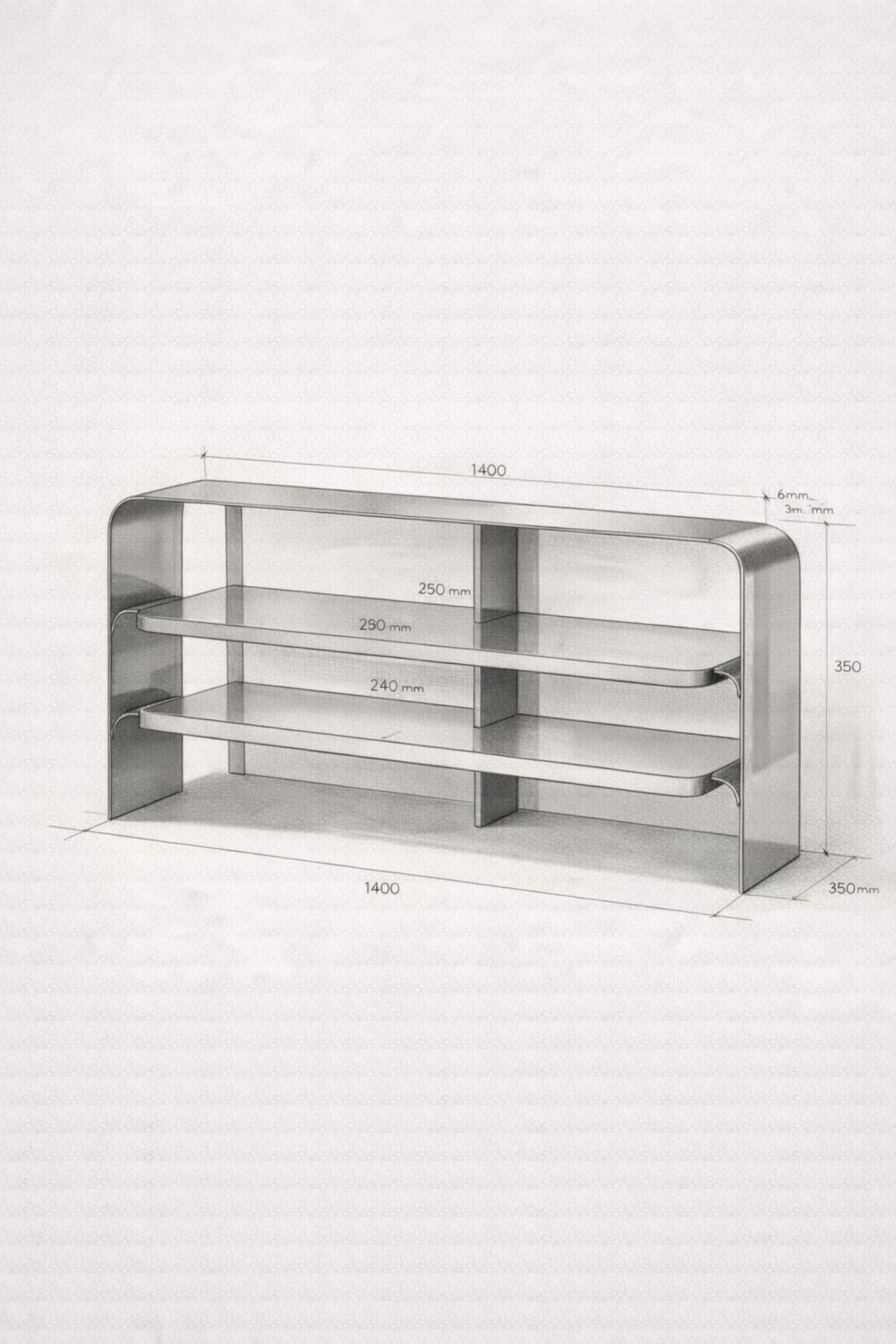 Pencil drawing of Chrome Shelf