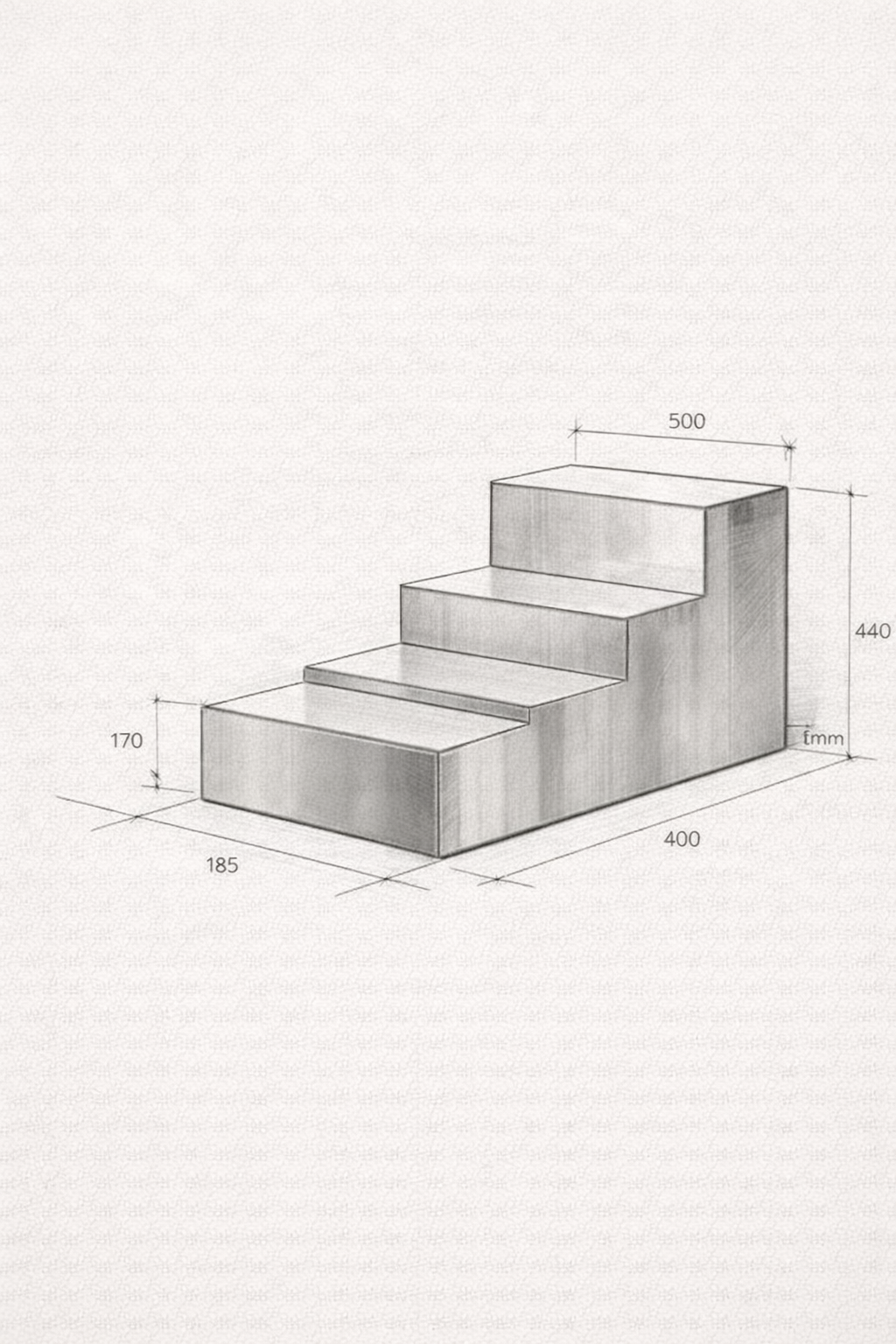 Pencil drawing of Stepped Side Table